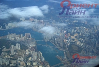 Вид на Гонконг из самолета